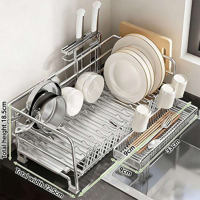 No-Assembly Stainless Steel Dish Rack | Lupum Benefits No-Assembly Stainless Steel Dish Rack | Lupum Benefits