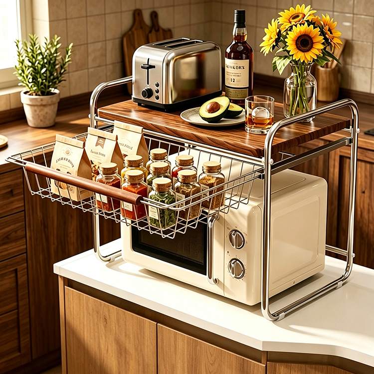 Quid facit Countertop Proin Rack cum Slide‑Out Drawer a Smart coquina at Essential