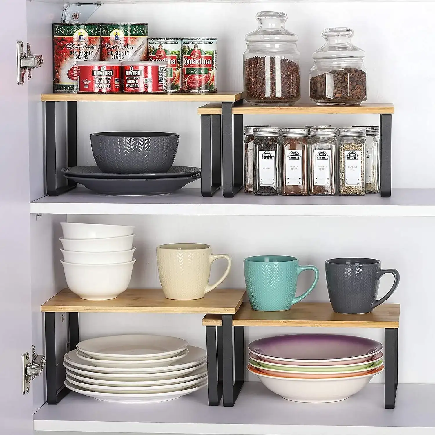 Stackable Kitchen Cabinet Shelf Organizer